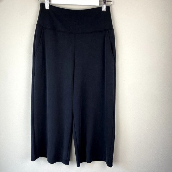 Athleta Cropped Wide Leg Pants Black S - Picture 1 of 6
